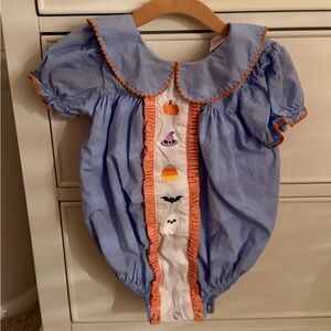 Adorable Blue and Orange Halloween Bodysuit